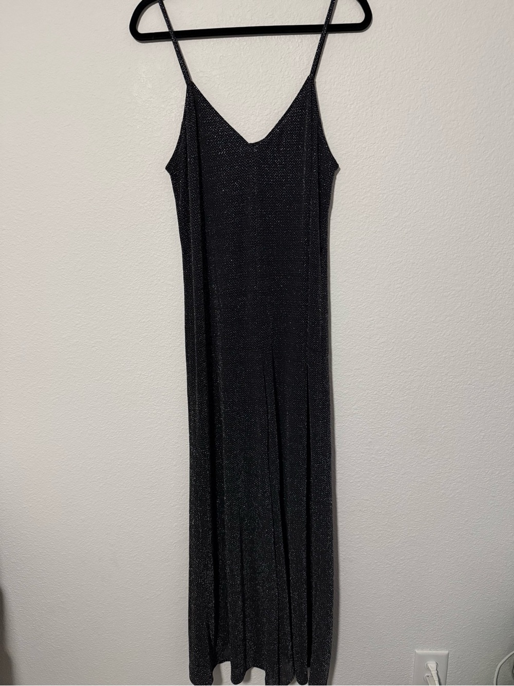 Reformation Black Sparkle Jumpsuit Wide Leg